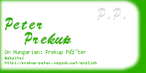 peter prekup business card